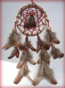 Dreamcatcher grigri / marbré : Rouge & Noisette