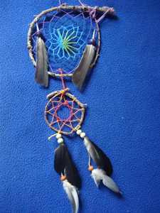Dreamcatcher ensemble : bleuté et rouge