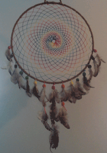 Dreamcatcher grand : Spirale arc-en-ciel