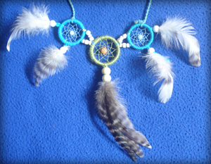 Dreamcatcher ensemble : parure bleu et vert