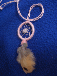 Dreamcatcher pendentif : rose